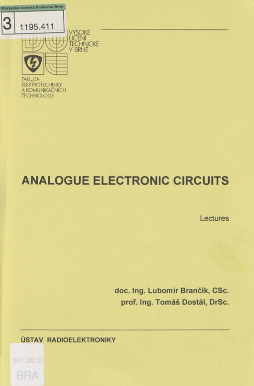 Analogue electronic circuits: lectures
