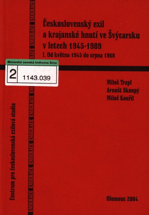 Československý exil a krajanské hnutí ve Švýcarsku v letech 1945-1989