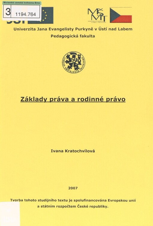 Základy práva a rodinné právo: modul Právo