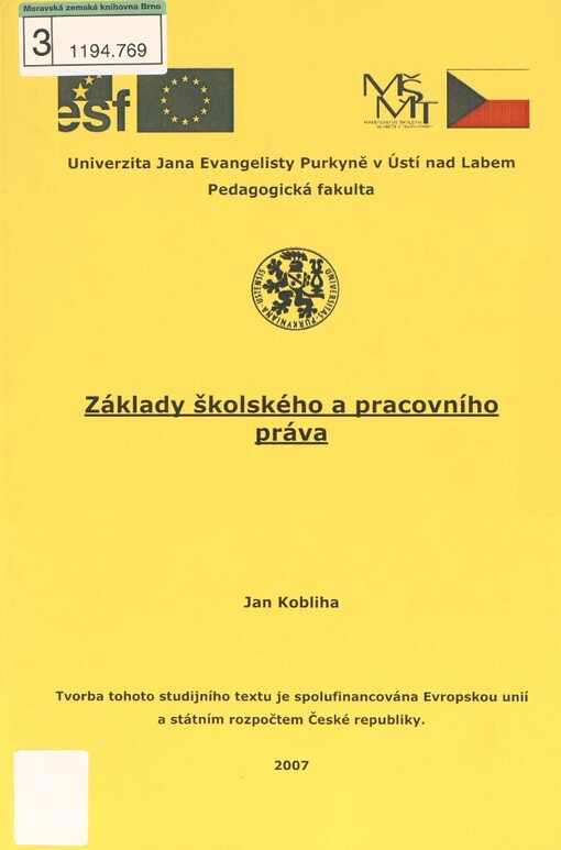 Základy školského a pracovního práva: modul Právo
