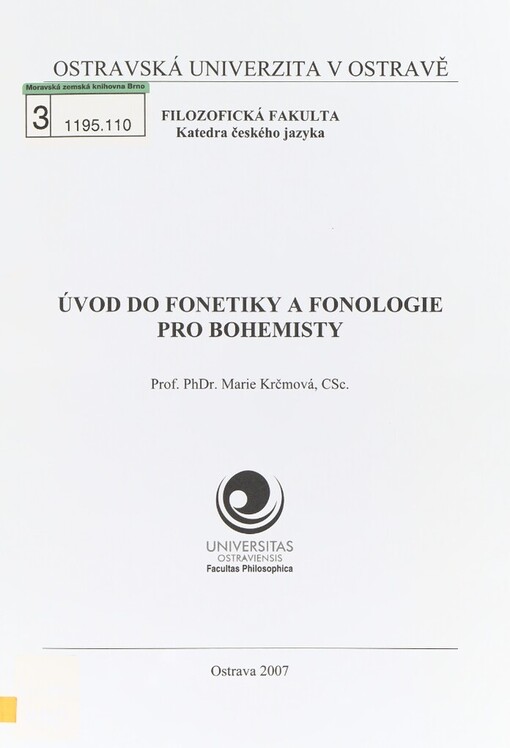 Úvod do fonetiky a fonologie pro bohemisty, Vyd. 2., opr.
