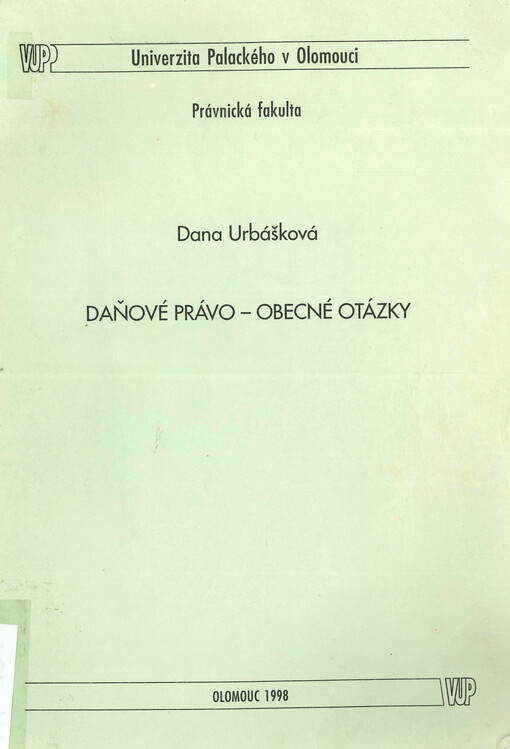 Daňové právo - obecné otázky