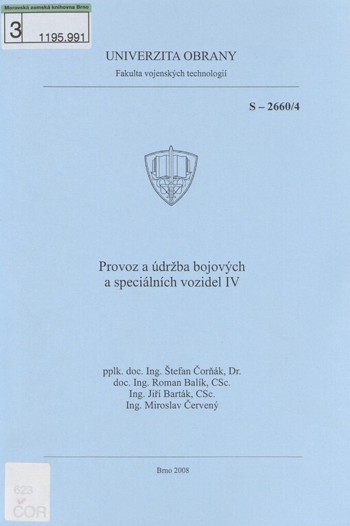 Provoz a údržba bojových a speciálních vozidel IV