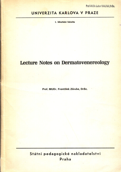 Lecture notes on dermatovenereology: určeno pro posl. 1. lékařské fak