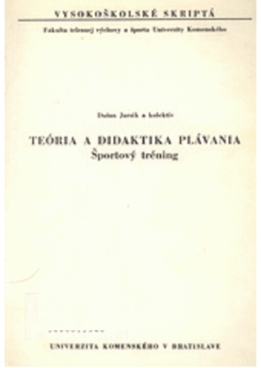 Teória a didaktika plávania : športový tréning