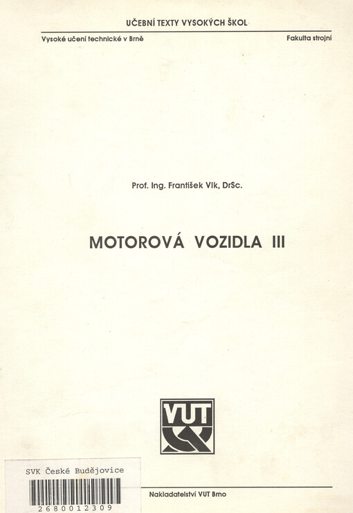 Motorová vozidla. 3