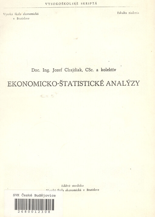 Ekonomicko-štatistické analýzy
