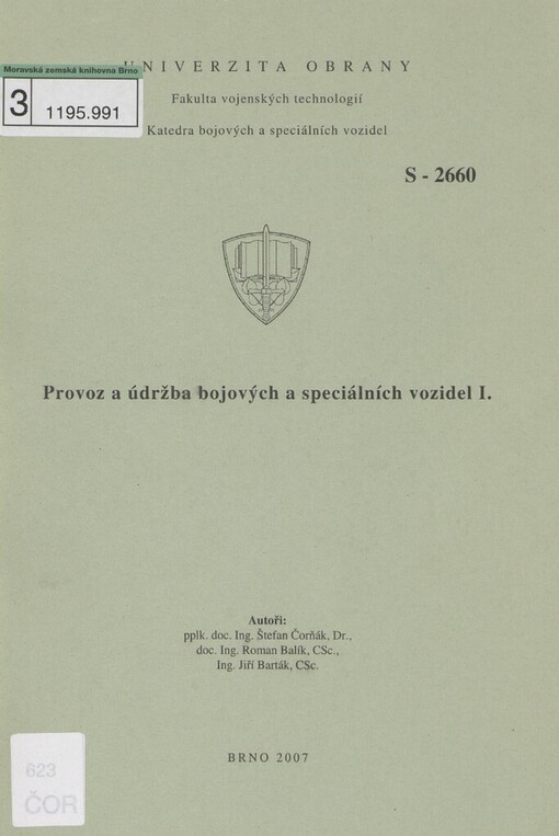 Provoz a údržba bojových a speciálních vozidel I