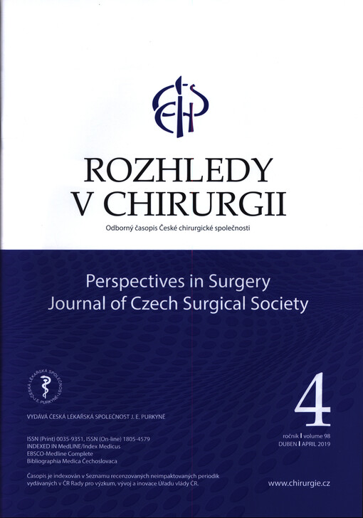 Rozhledy v chirurgii : měsíčník Československé chirurgické společnosti pro tvorbu domácí a rozhledy po chirurgii zahraniční