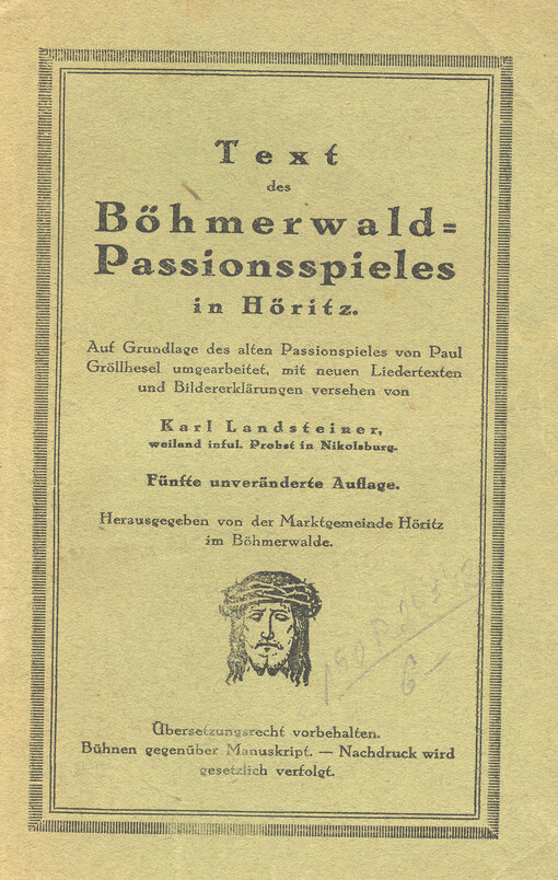 Text des Böhmerwaldpassionsspieles in Höritz