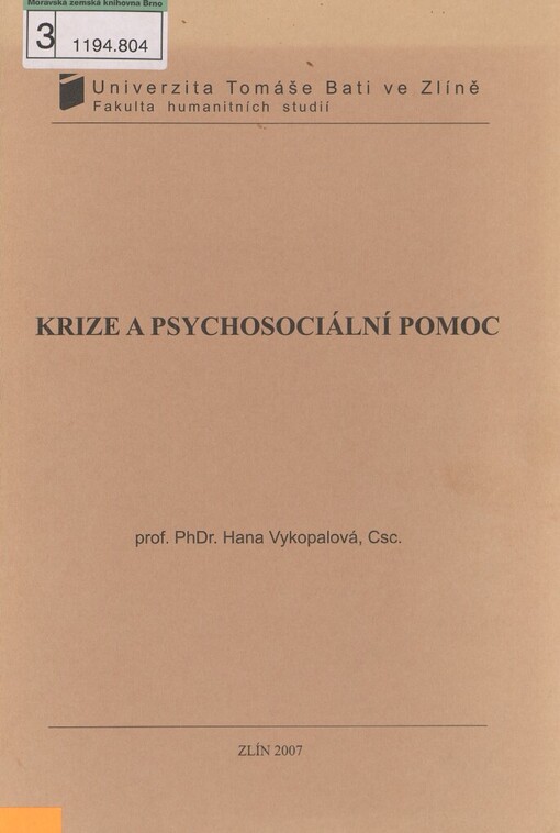 Krize a psychosociální pomoc
