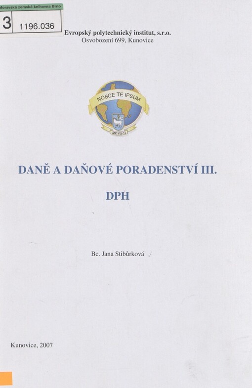 Daně a daňové poradenství III: DPH