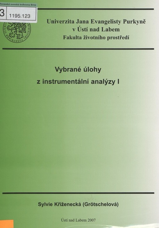 Vybrané úlohy z instrumentální analýzy I