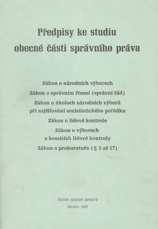 Předpisy ke studiu obecné části správního práva