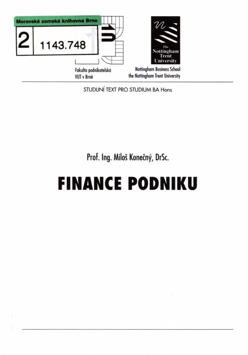 Finance podniku