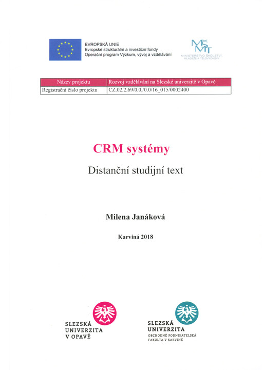 CRM systémy : distanční studijní text