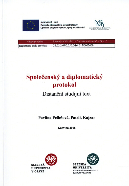 Společenský a diplomatický protokol : distanční studijní text