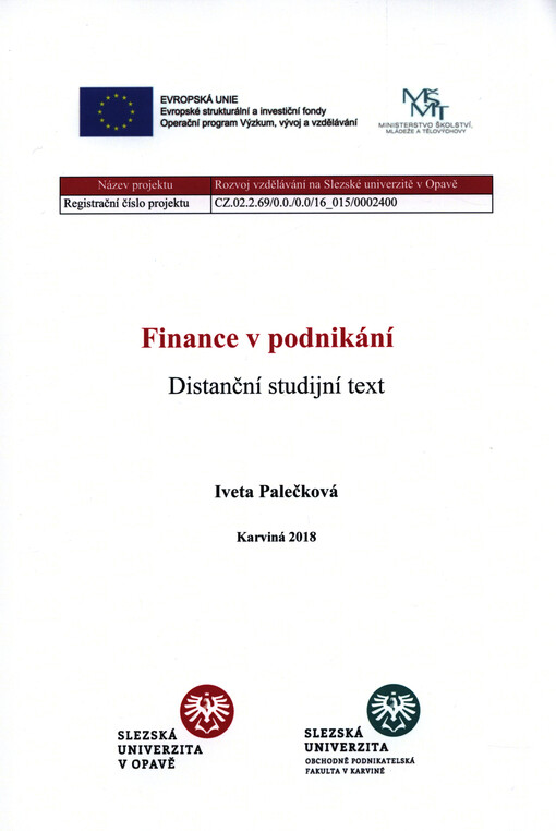 Finance v podnikání : distanční studijní text