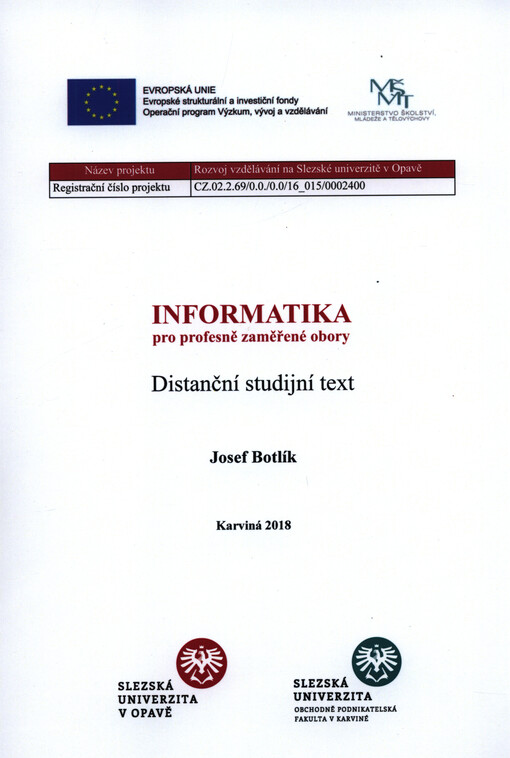 Informatika pro profesně zaměřené obory : distanční studijní text