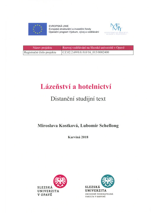 Lázeňství a hotelnictví : distanční studijní text