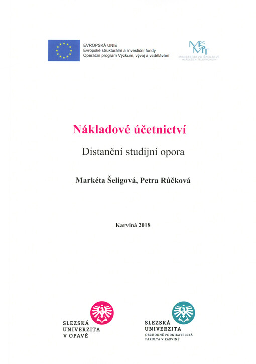 Nákladové účetnictví : distanční studijní opora