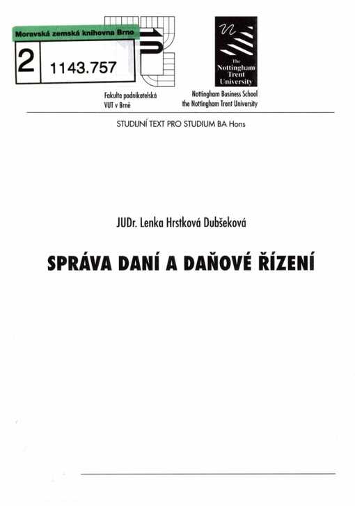 Správa daní a daňové řízení