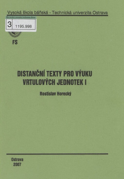 Distanční texty pro výuku vrtulových jednotek I