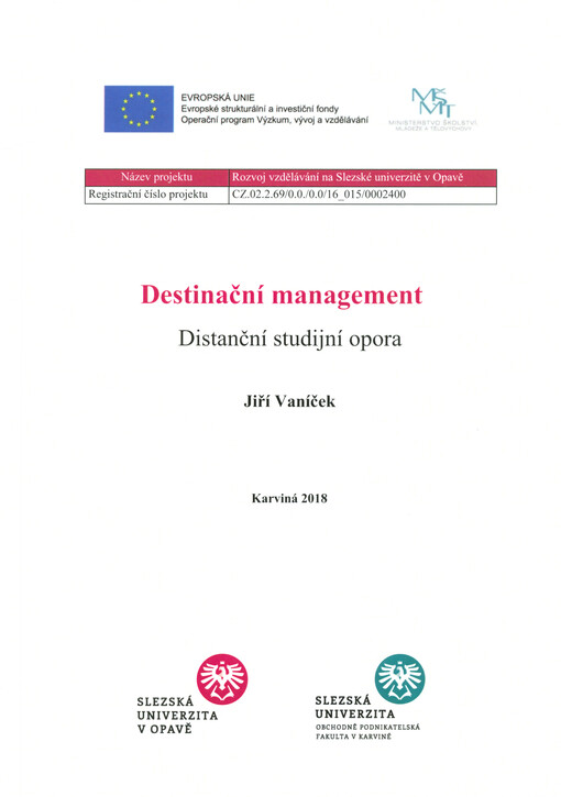 Destinační management : distanční studijní opora