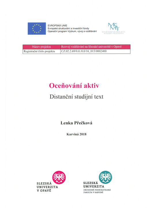 Oceňování aktiv : distanční studijní text