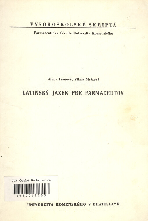 Latinský jazyk pre farmaceutov