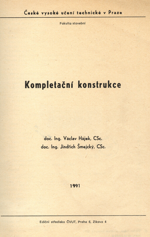 Kompletační konstrukce. [Díl] 1