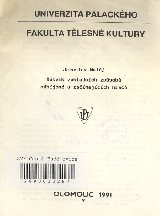 Nácvik základních způsobů odbíjené u začínajících hráčů