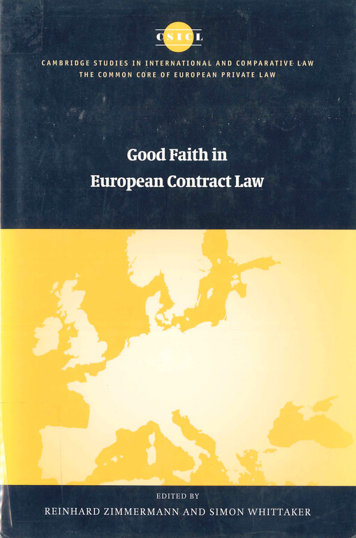 Good faith in European contract law