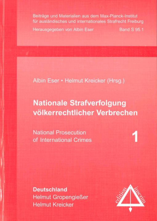 Nationale Strafverfolgung völkerrechtlicher Verbrechen 1 Deutschland