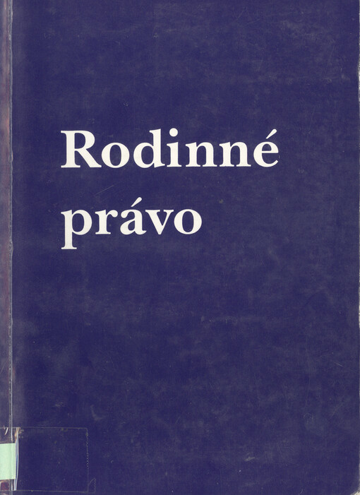 Rodinné právo, Vyd. 2., opr.