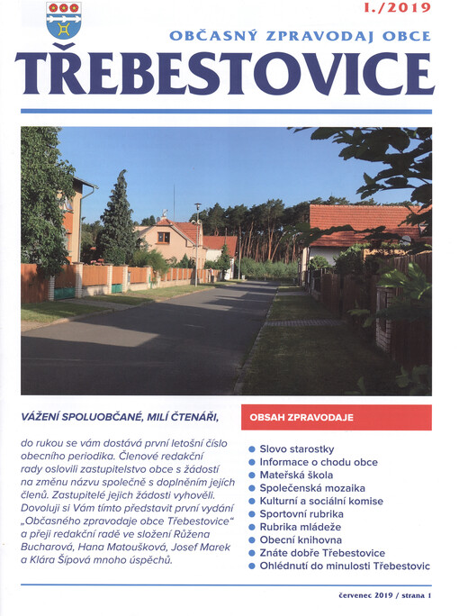 Občasný zpravodaj obce Třebestovice