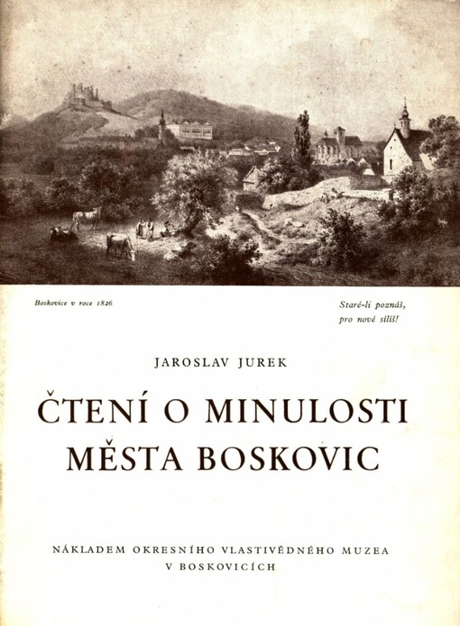 Čtení o minulosti města Boskovic