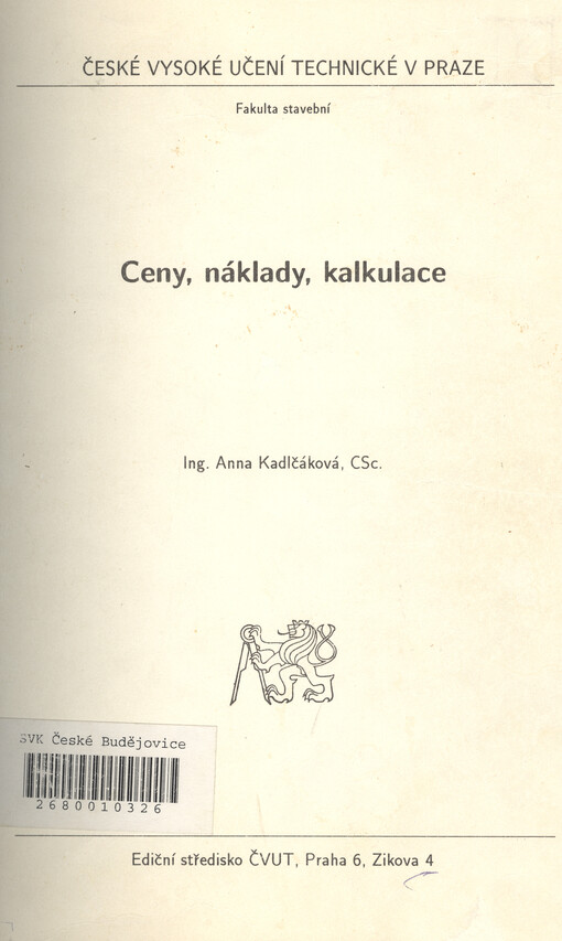 Ceny, náklady, kalkulace