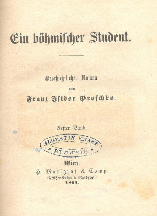 Ein böhmischer Student. Erster Band