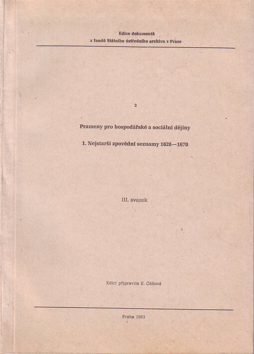 Prameny pro hospodářské a sociální dějiny