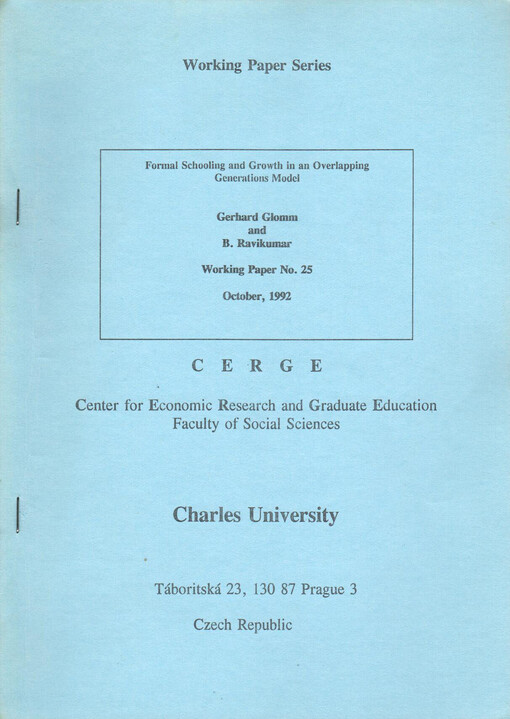 Formal schooling and growth in an overlapping generations model