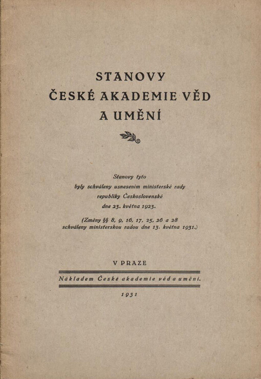 Stanovy České akademie věd a umění