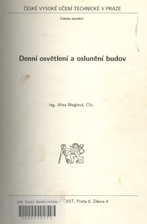 Denní osvětlení a oslunění budov