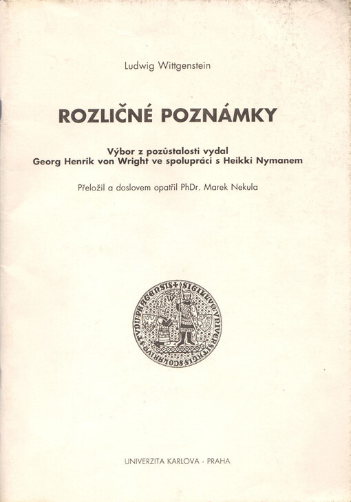 Rozličné poznámky: výbor z pozůstalosti