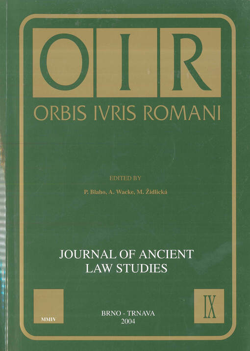 Orbis iuris romani :journal of ancient law studies
