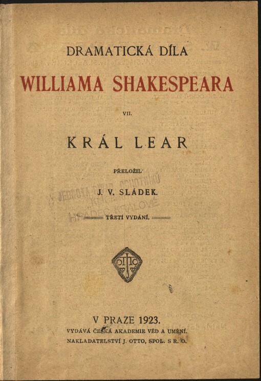 Král Lear: tragedie v pěti jednáních