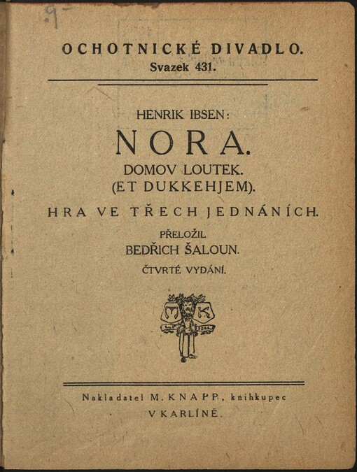 Nora: domov loutek : hra ve třech jednáních