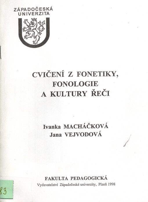 Cvičení z fonetiky, fonologie a kultury řeči
