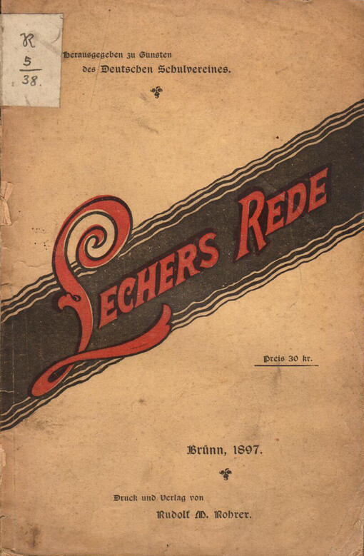 Rede über das Ungarische Ausgleichs-Provisorium, gehalten in der Sitzung des österreichischen Reichsrathes vom 28. bis 29. October 1897 von Otto Lecher
