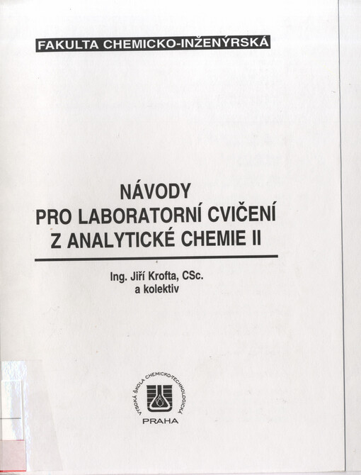 Návody pro laboratorní cvičení z analytické chemie II